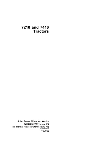 John Deere 7210 7410 Tractors Operator’s Manual Instant Download (Publication No.OMAR162572)
