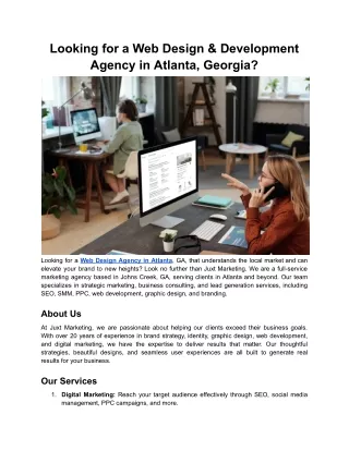 Looking for a Web Design & Development Agency in Atlanta, Georgia