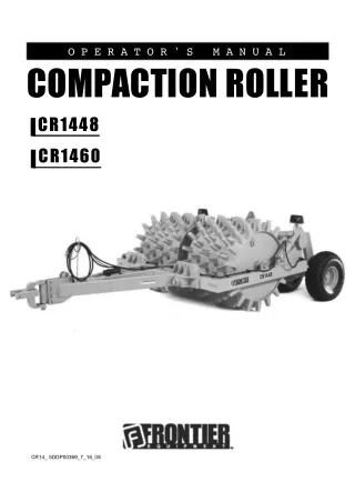John Deere CR1448 CR1460 Compaction Roller Operator’s Manual Instant Download (Publication No.5DDP00369)