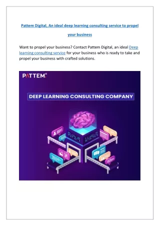 Transform your business operations with our Deep learning consulting