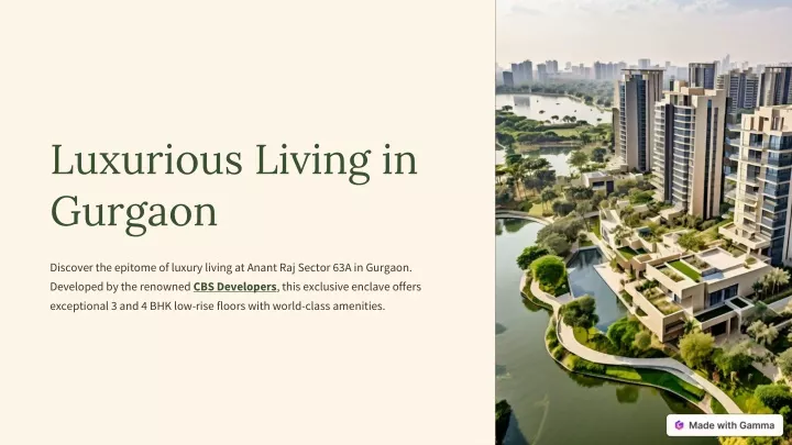 luxurious living in gurgaon