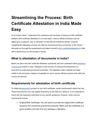Streamlining the Process_ Birth Certificate Attestation in India Made Easy