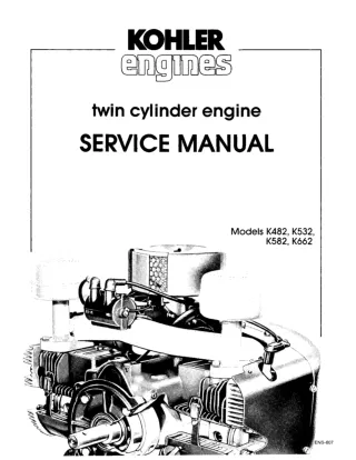 Kohler K582 Twin Cylinder Engine Service Repair Manual