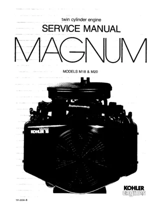Kohler Magnum M18 Twin Cylinder Engine Service Repair Manual