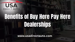 Benefits of Buy Here Pay Here Dealerships