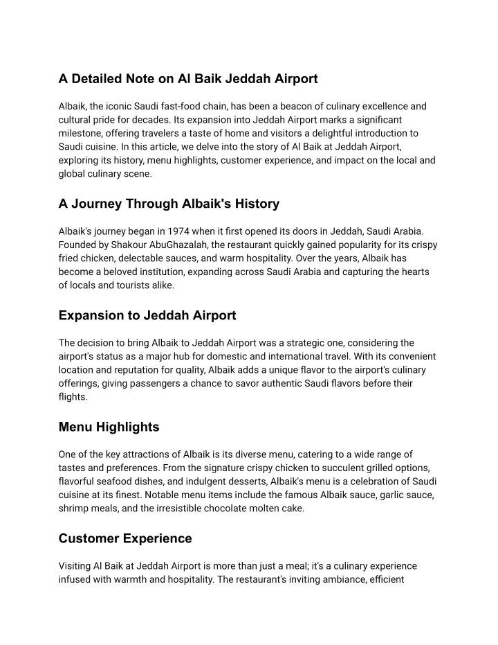 a detailed note on al baik jeddah airport