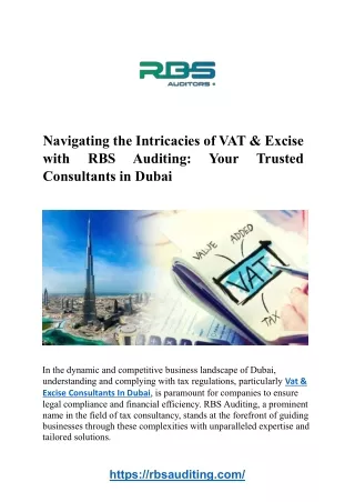VAT & Excise Consultants in Dubai – Simplify Your Taxes