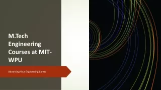 M.Tech Engineering Courses at MIT-WPU