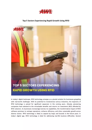 Top 5 Sectors Experiencing Rapid Growth Using RFID - AWL India