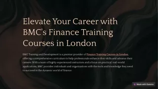 Elevate Your Career with BMC's Finance Training Courses in London