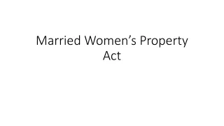 Married Women’s Property Act