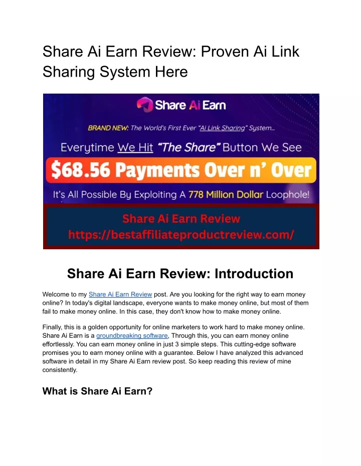 share ai earn review proven ai link sharing