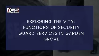 exploring the vital functions of security guard