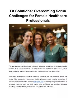 Fit Solutions_ Overcoming Scrub Challenges for Female Healthcare Professionals