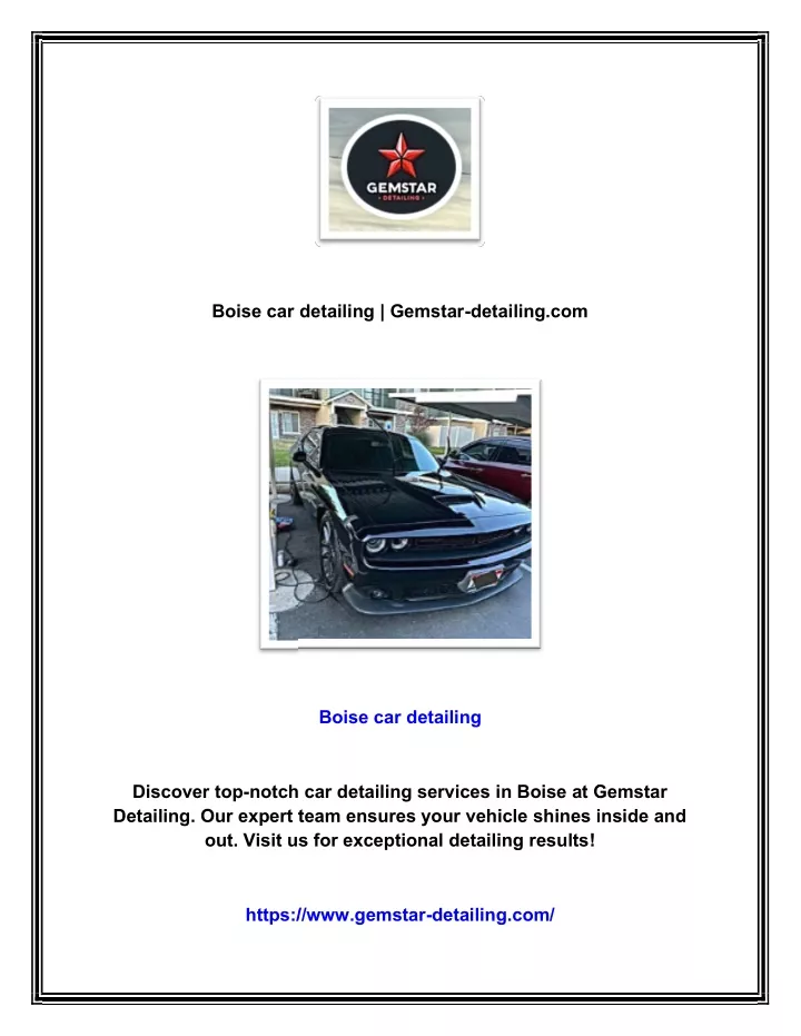 boise car detailing gemstar boise car detailing