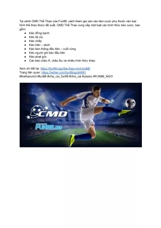 Kích thích Cảm xúc với Thể thao CMD tại Fun88 Ngo_ Đắm chìm trong Niềm vui và Hấp dẫn