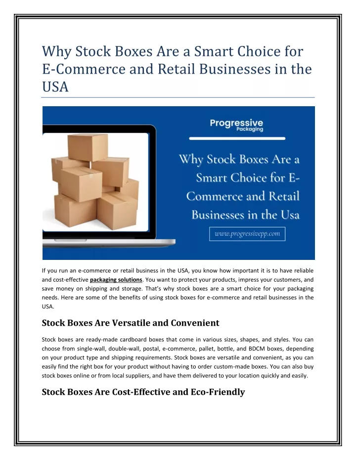 why stock boxes are a smart choice for e commerce