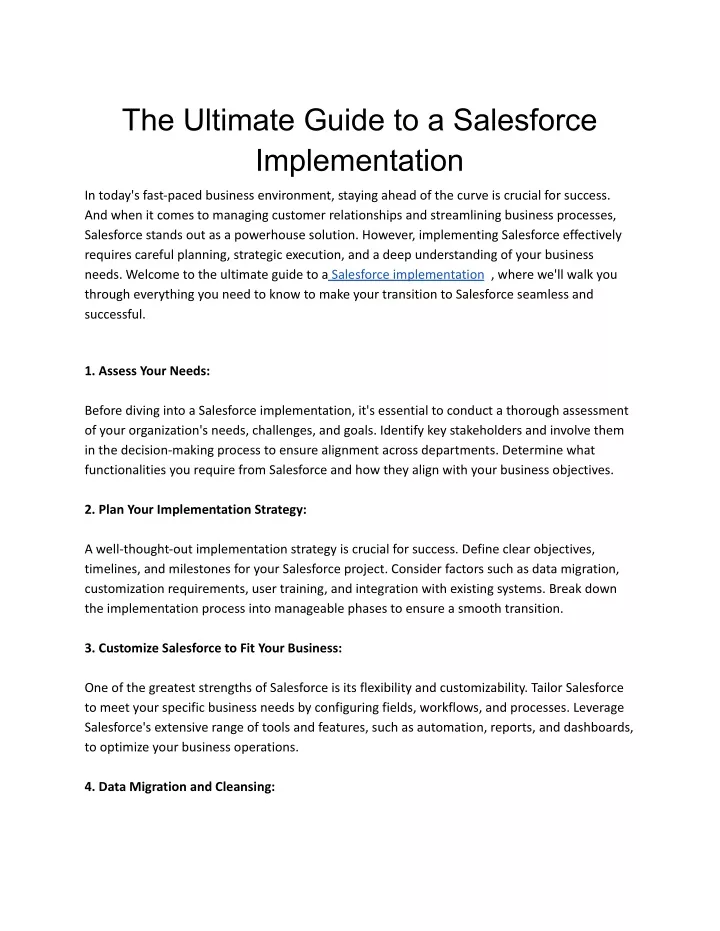 the ultimate guide to a salesforce implementation