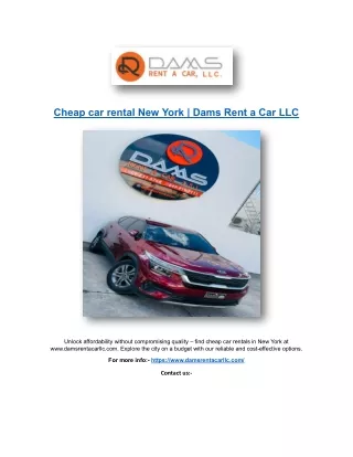 Cheap car rental New York | Dams Rent a Car LLC