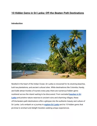 10 hidden gems in sri lanka off the beaten path