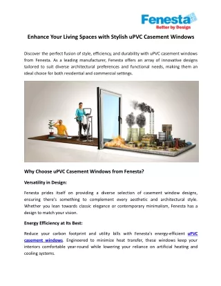 Enhance Your Living Spaces with Stylish uPVC Casement Windows