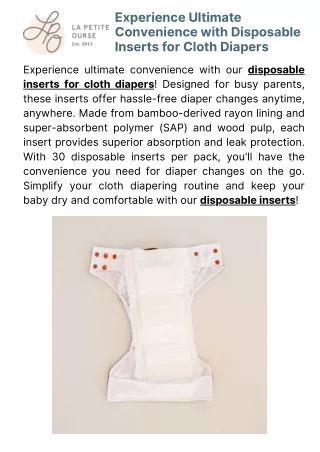 Experience Ultimate Convenience with Disposable Inserts for Cloth Diapers