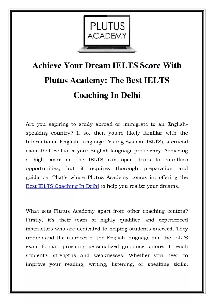 achieve your dream ielts score with