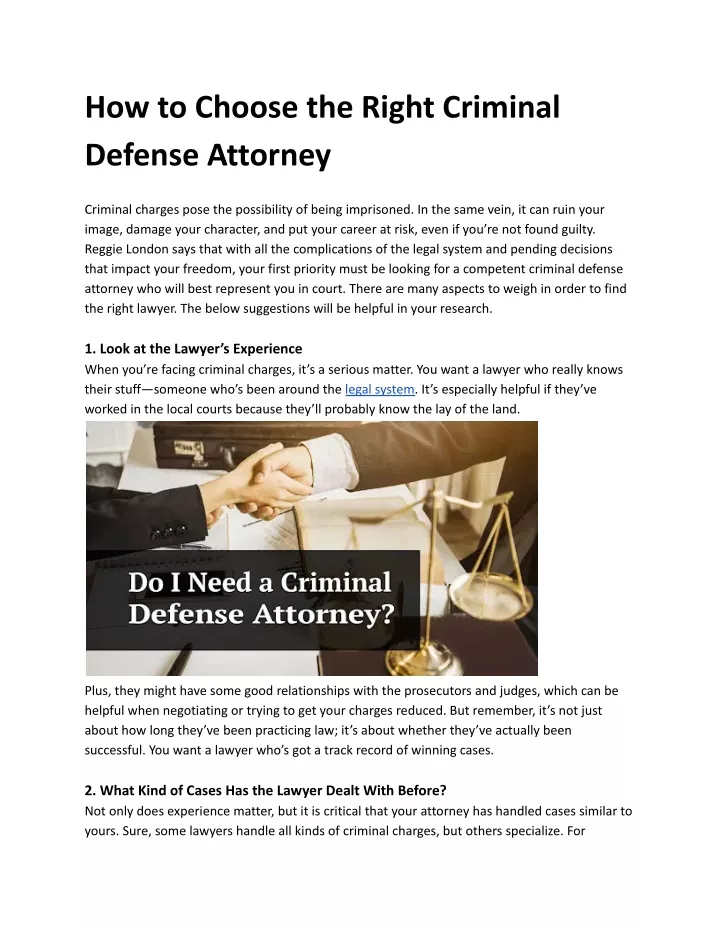 how to choose the right criminal defense attorney