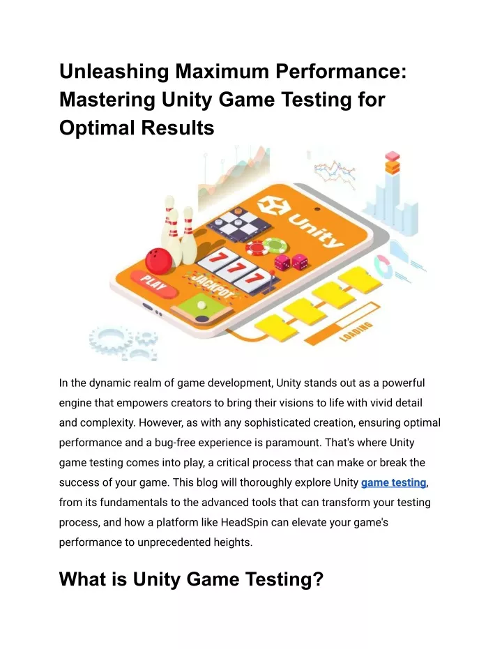 unleashing maximum performance mastering unity