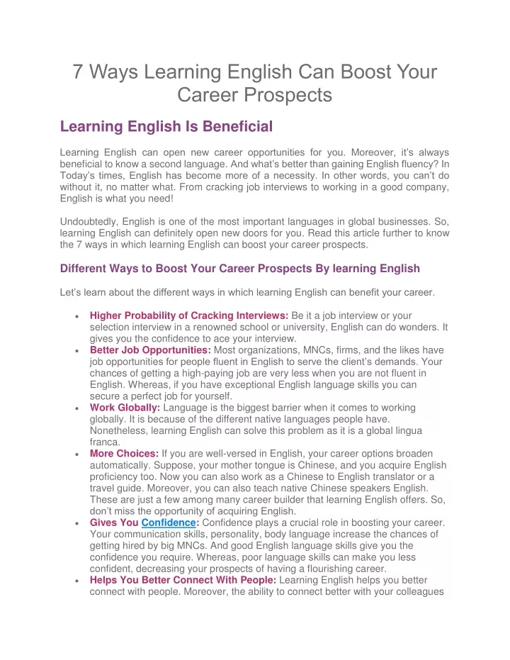 7 ways learning english can boost your career