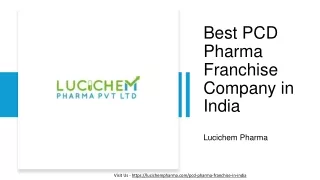 Best PCD Pharma Franchise Company in India - Lucichem Pharma