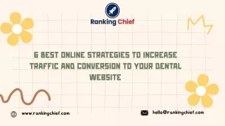 Online tactics to Increase Traffic & Sales to Your Dental Website|Ranking Chief