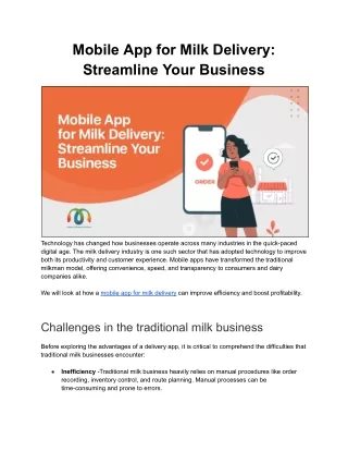 mobile app for milk delivery streamline your