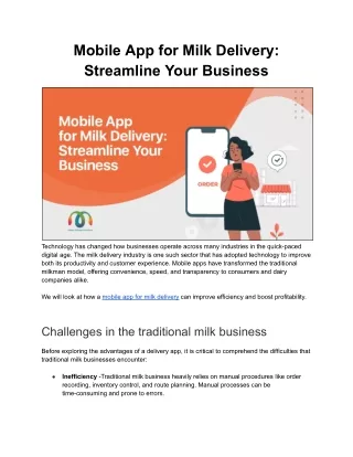 Mobile App for Milk Delivery_ Streamline Your Business