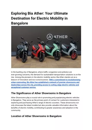 Exploring Bia Ather_ Your Ultimate Destination for Electric Mobility in Bangalore