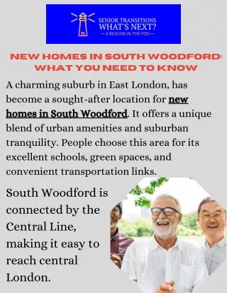 New Homes in South Woodford with Senior Transitions