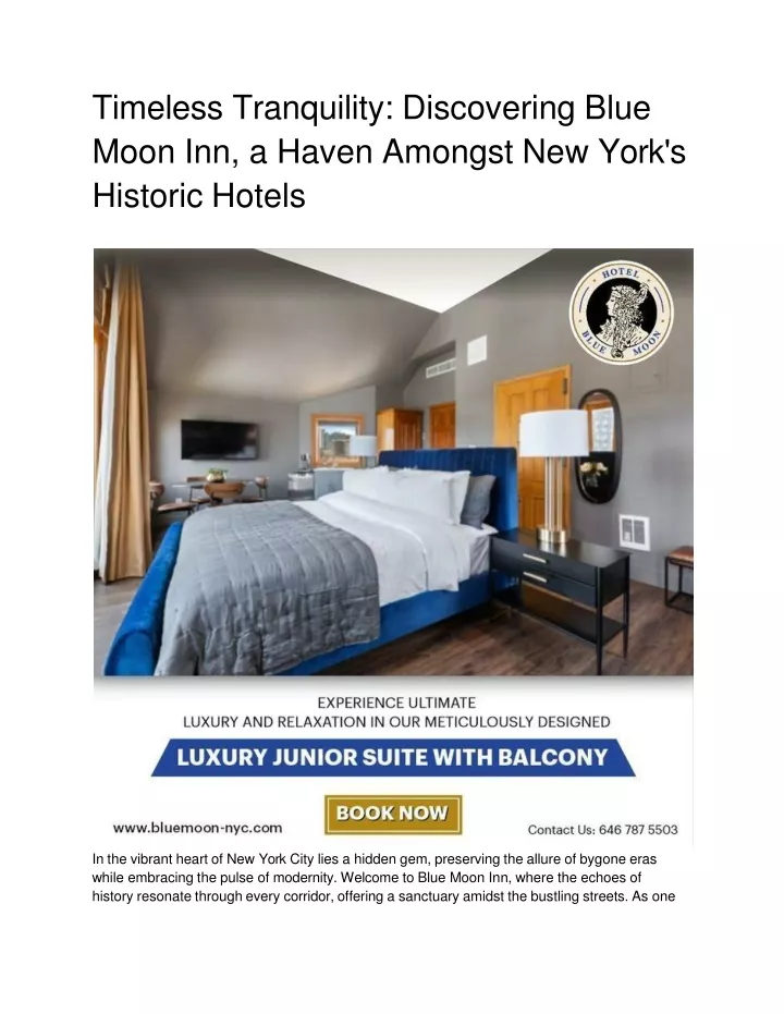 timeless tranquility discovering blue moon inn a haven amongst new york s historic hotels