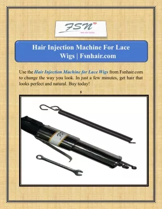 Hair Injection Machine For Lace Wigs | Fsnhair.com
