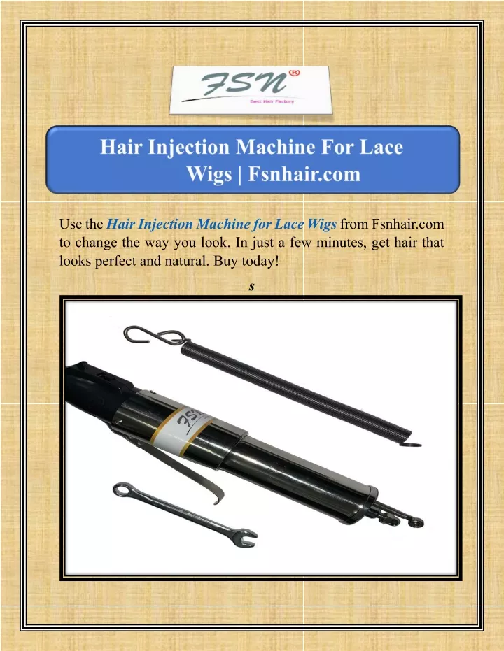 use the hair injection machine for lace wigs from