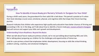 How To Identify A Future-Ready pre Nursery Schools in Gurgaon For Your Child