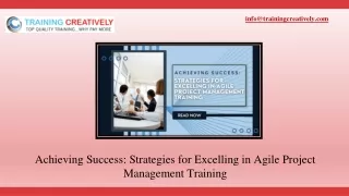 Achieving Success Strategies for Excelling in Agile Project Management Training