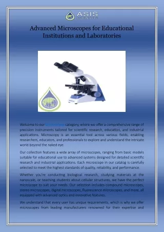 Advanced Microscopes for Educational Institutions and Laboratories
