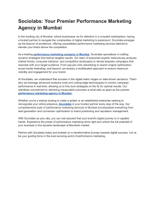 Performance Marketing Agency in Mumbai | Marketing Agency