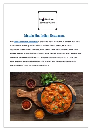 Grab a $7 offer at Masala Hut Indian Restaurant Menu - Order Now