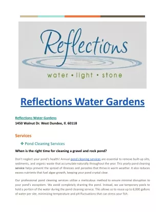 Professional Pond Cleaning Services - Reflections Water Gardens