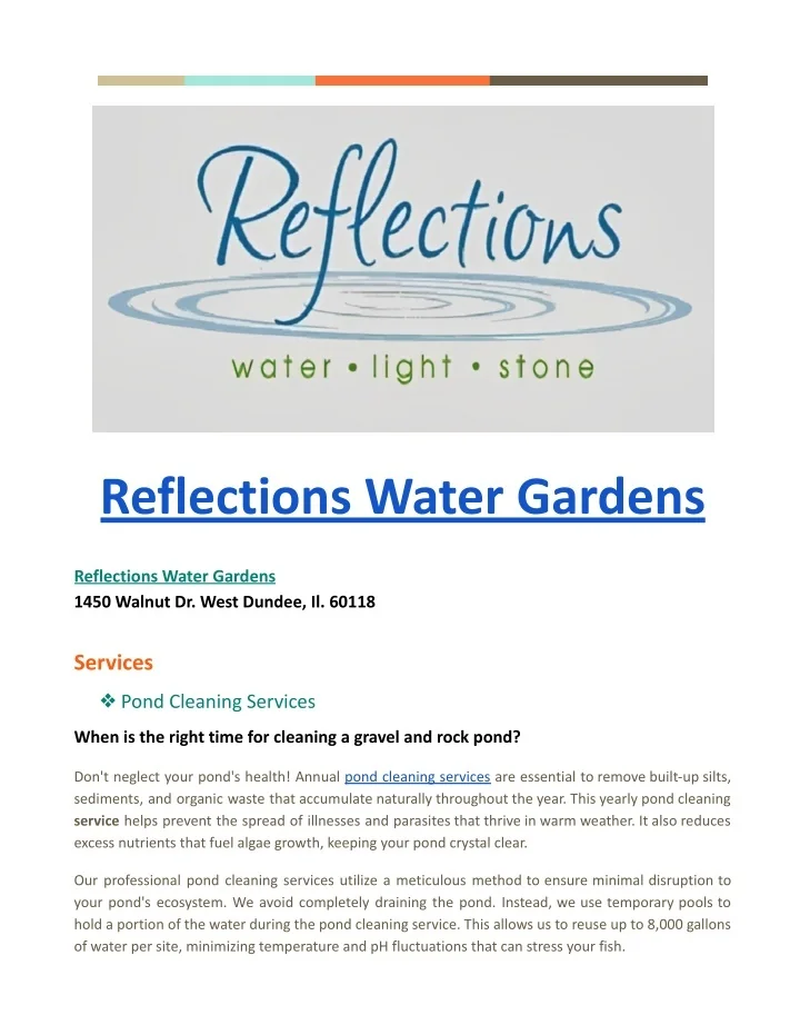 PPT - Professional Pond Cleaning Services - Reflections Water Gardens ...