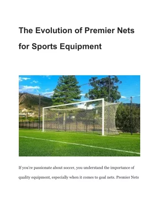 Exploring the Versatility of Premier Nets for Various Sports