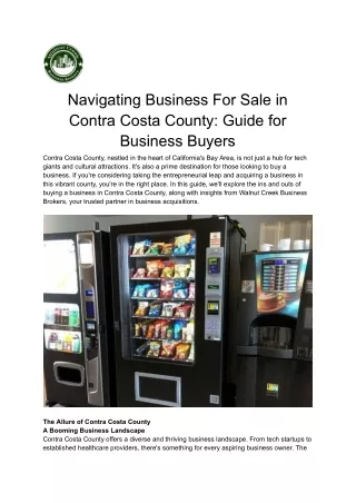 Navigating Business For Sale in Contra Costa County_ Guide for Business Buyers