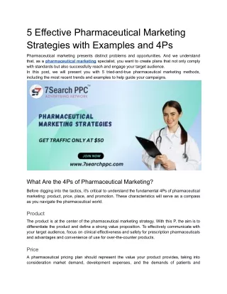 5 Effective Pharmaceutical Marketing Strategies with Examples and 4Ps