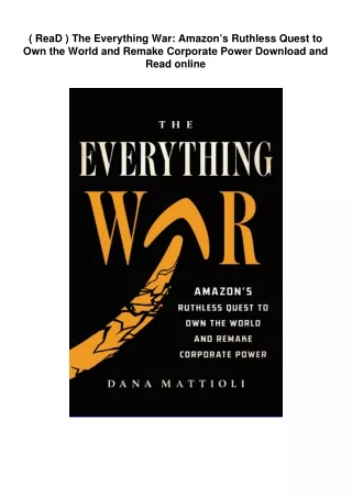 ((DOWNLOAD)) EPUB  The Everything War: Amazon’s Ruthless Quest to Own the